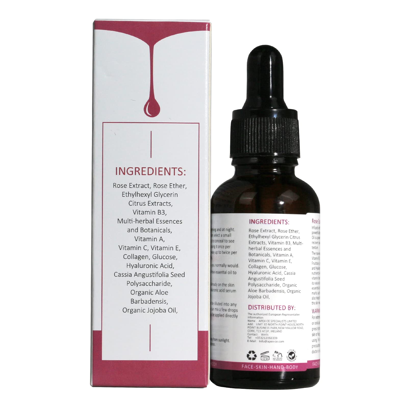 Pure Rose Essential Oil for Face - Anti-Aging & Wrinkle Serum, Natural Moisturizer for Skin Care - 1 Fl Oz (30ml) - Perfect for Daily Skincare Routine & Aromatherapy