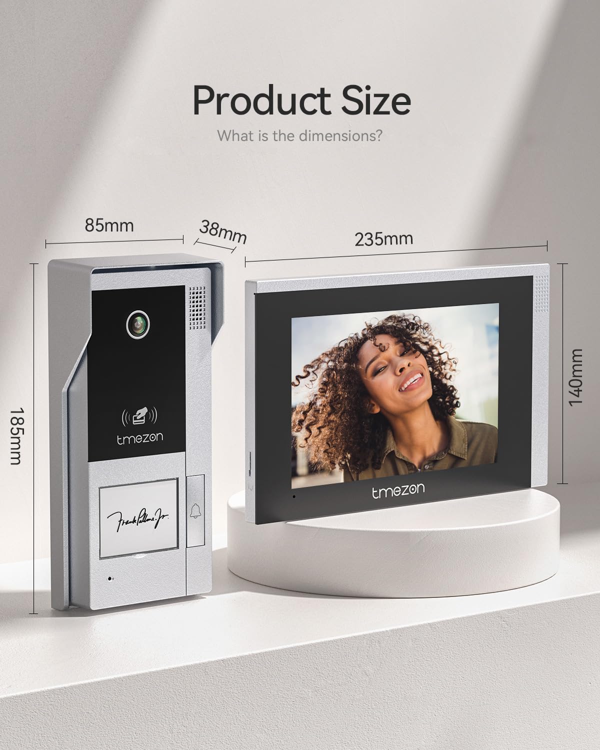 TMEZON 7 Inch WiFi Video Intercom System - 1080P HD Smart Doorbell with Camera, Night Vision, No Monthly Fees - Remote Door Unlock, Snapshot, Tuya App Control - Perfect for Home Security & Apartment Access