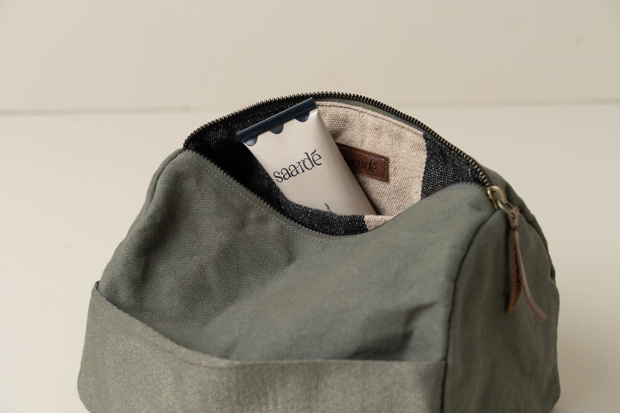 Journey Toiletry Canvas Bag - Waterproof Travel Cosmetic Organizer for Women & Men | Olive Green | Perfect for Camping, Gym & Airplane Carry-On