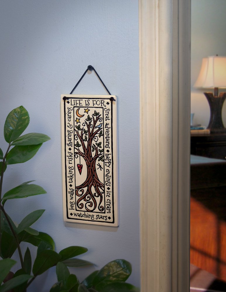 Tree of Life Inspirational Ceramic Quote Plaque - 8.25 Inches, American Made, Perfect for Home Decor, Office Inspiration, or Gift Giving