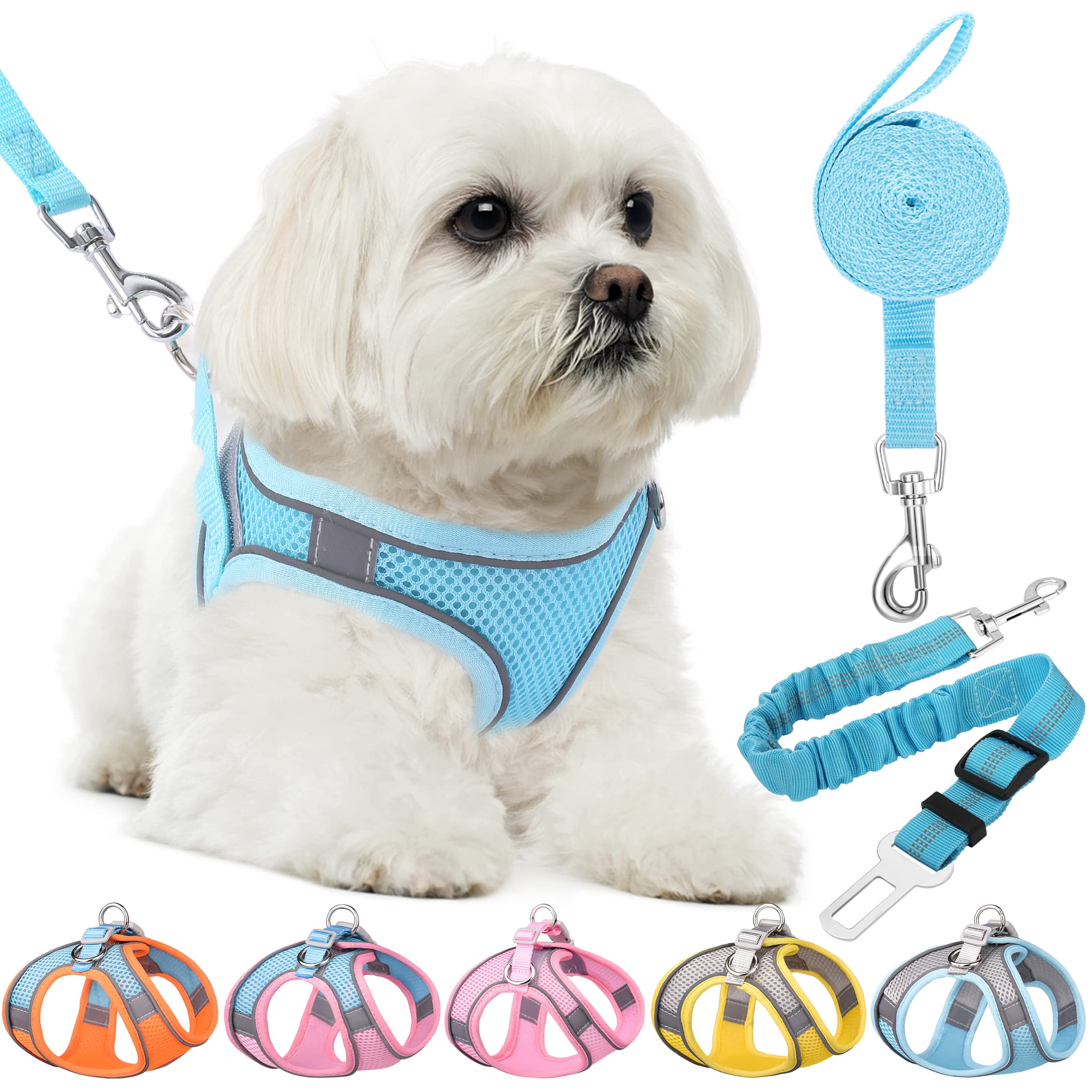 HPETHF No-Pull Adjustable Dog Harness & Leash Set - Soft Breathable Mesh Vest for Small & Medium Dogs & Cats - Perfect for Walking, Training & Outdoor Adventures