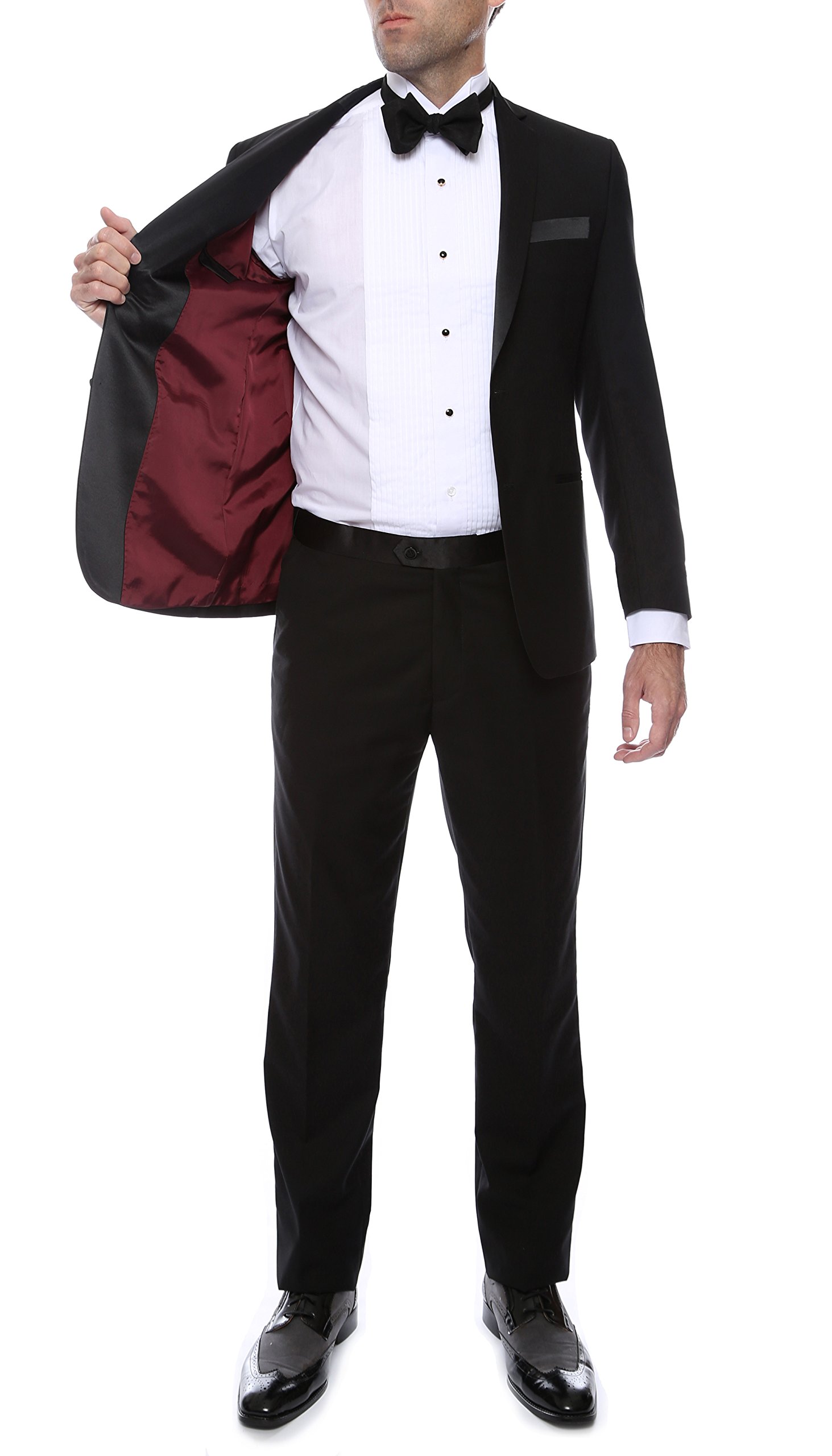 2 Piece Slim Fit Men's Suit - Solid Color Wedding & Prom Tuxedo with Notch Lapel Blazer & Pants | Formal Business Attire for Groom, Office & Special Occasions