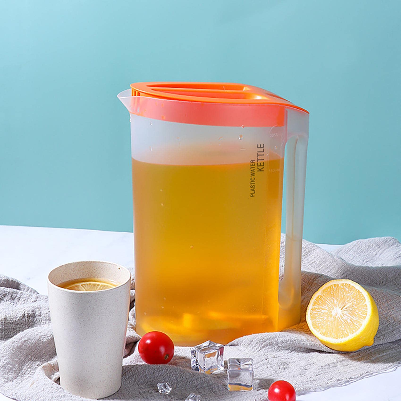 2.2L/74Oz Transparent High-Temperature Resistant Cold Kettle with Lid - Large Capacity Household Tea Kettle for Boiling Water, Iced Tea & Coffee - Perfect for Kitchen, Office & Outdoor Use