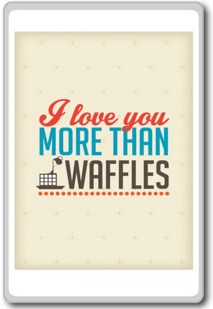 Inspiring 'I Love You More Than Waffles' Motivational Quote Fridge Magnet - Perfect for Kitchens, Offices & Gifts (Set of 1)