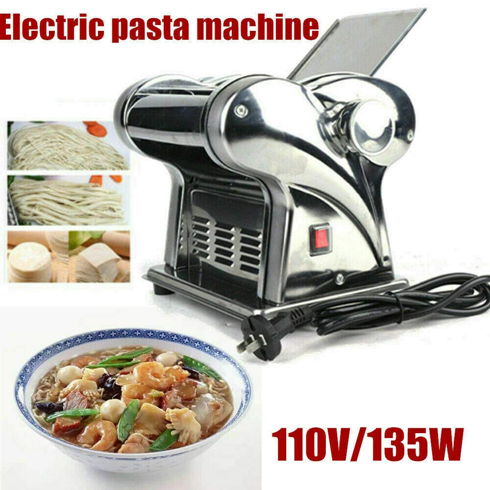 Electric Pasta Maker Machine - Stainless Steel Kitchen Pasta Noodle Press with 4 Interchangeable Cutter Heads for Spaghetti, Fettuccine & More | Perfect for Home Chefs & Italian Cooking Enthusiasts
