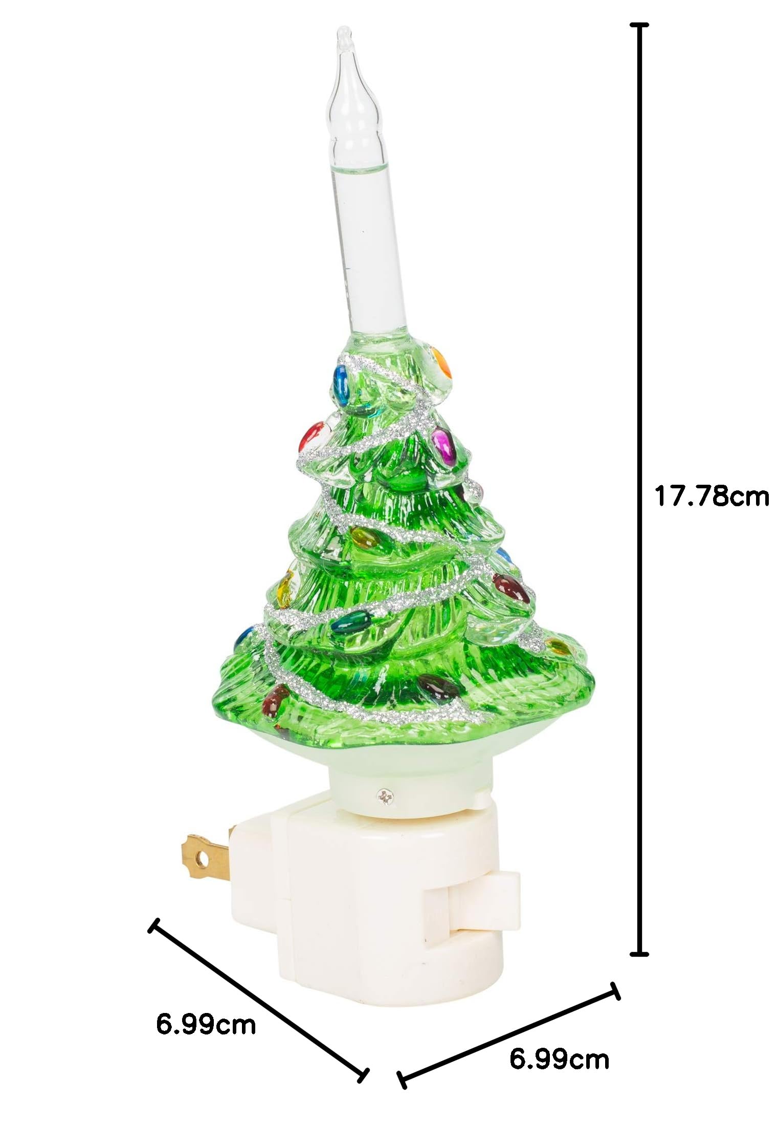 7 Inch Christmas Tree Bubble Night Light with C5 Bulb - Decorative Holiday LED Lamp for Bedroom, Living Room, and Party Decor