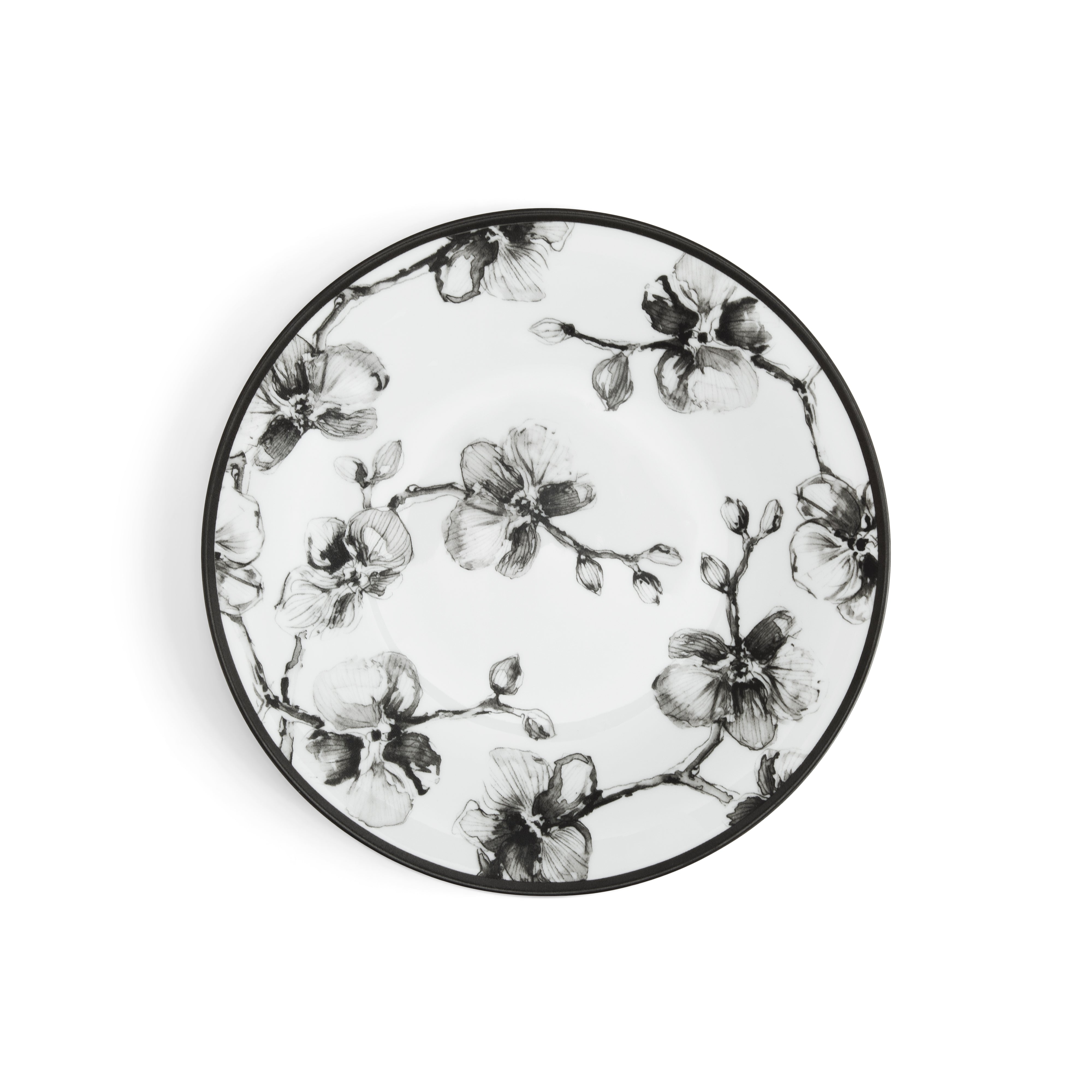Premium Black Orchid Porcelain Dinnerware Set - Elegant 16-Piece Tableware for Fine Dining, Parties & Special Occasions