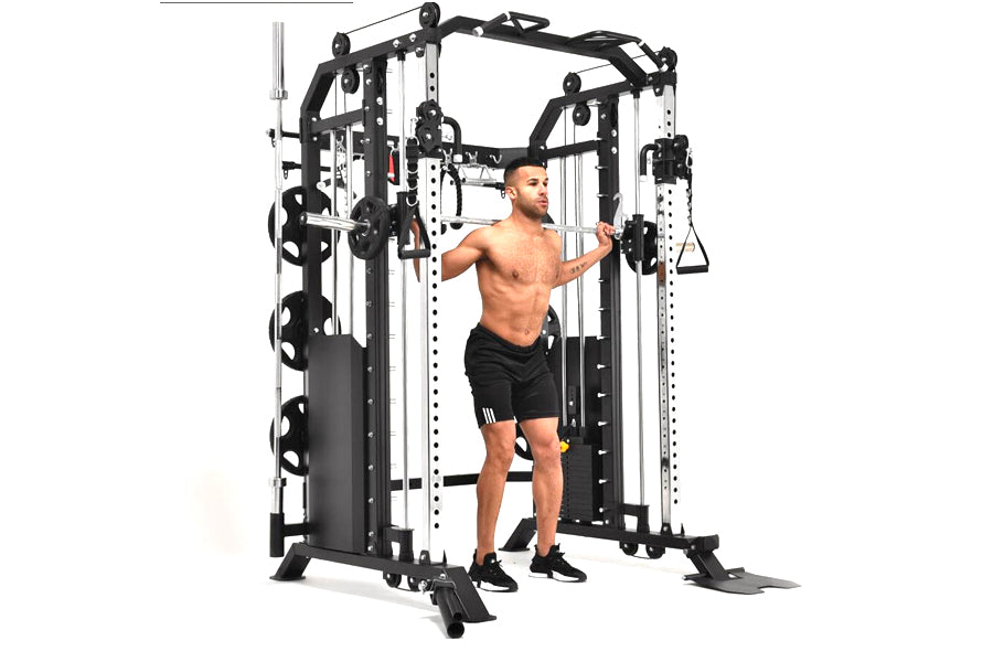 Warrior 801 Pro Power Rack Cage with Smith Machine & Functional Trainer Cable Pulley System - Heavy Duty Home Gym Equipment for Strength Training & Weightlifting - Perfect for Home Workouts & Garage Gym Setup