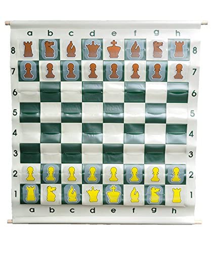 US Chess Federation 36-Inch Deluxe Pouch-Style Chess Demonstration Set with Clear Plastic Pieces & Carrying Bag - Perfect for Tournaments, Classrooms, and Chess Clubs