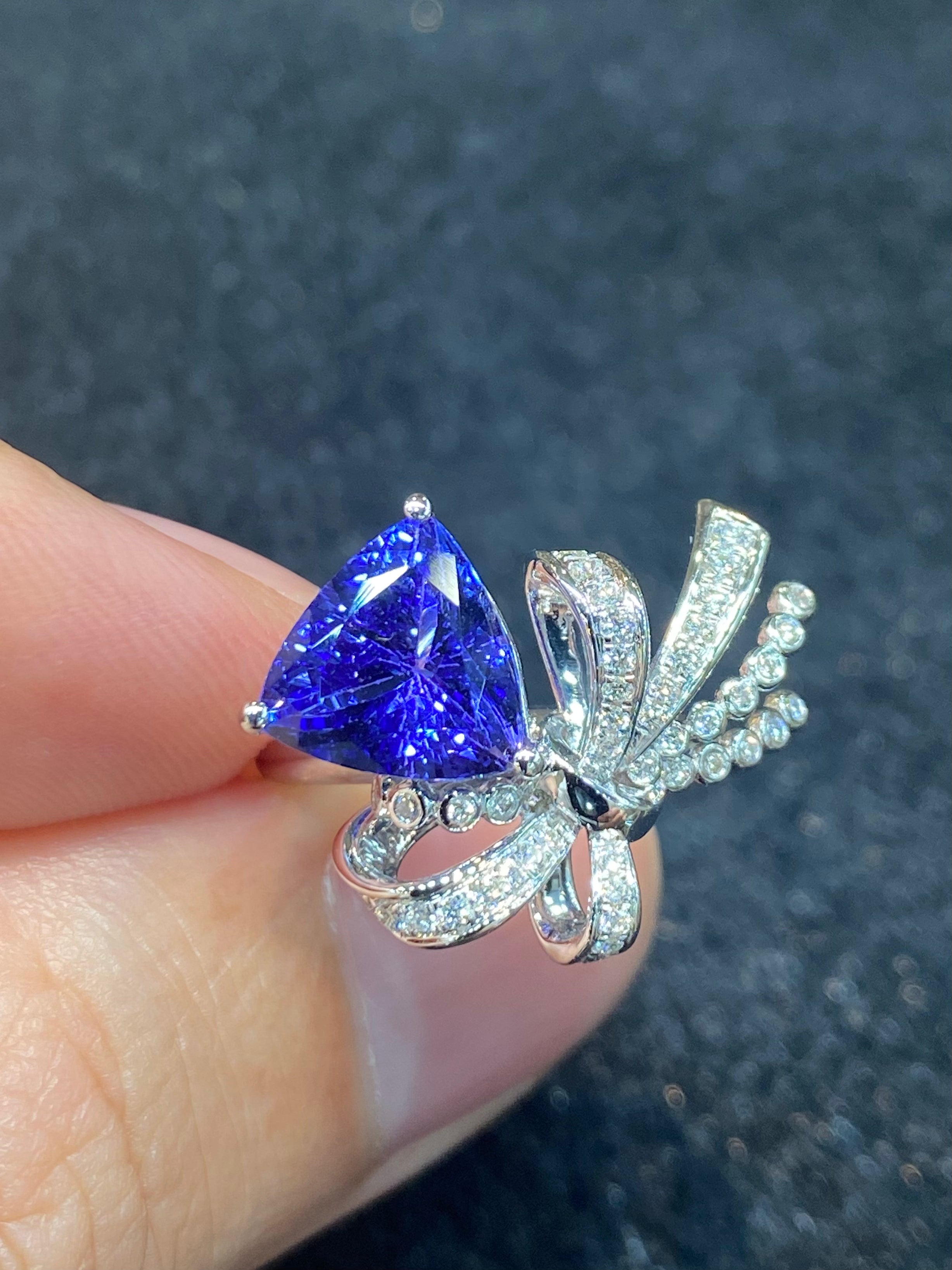 Natural Tanzanite 2.75ct Sterling Silver Ring for Women - Elegant Birthstone Jewelry Gift for Anniversary, Engagement & Special Occasions