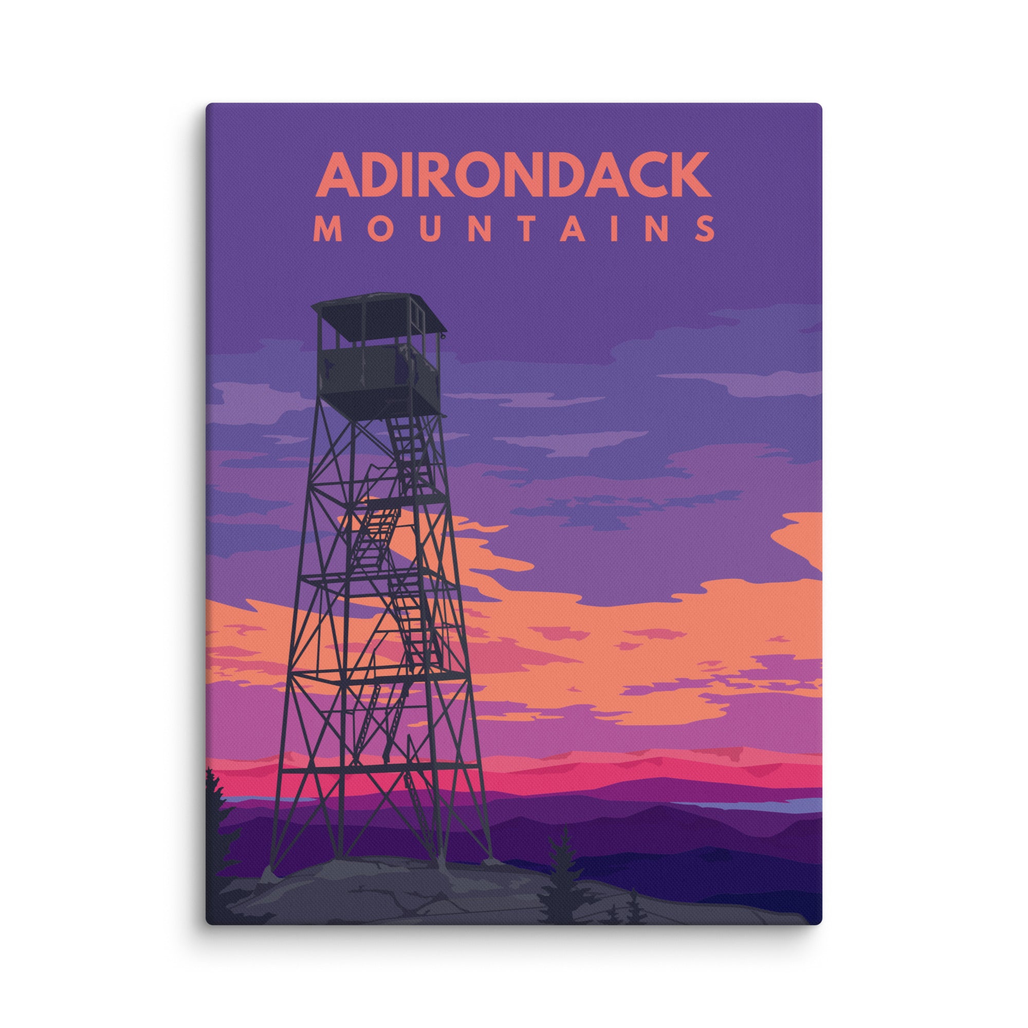 Fire Tower Sunrise Canvas Wall Art - Stunning Landscape Painting for Home & Office Decor - Perfect for Living Room, Bedroom, or Gift
