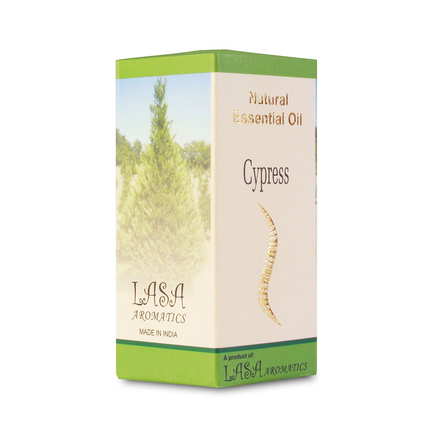 Lasa Aromatics 100% Pure Natural Cypress Essential Oil - 10ml for Aromatherapy, Diffusers & Massage | Stress Relief & Relaxation