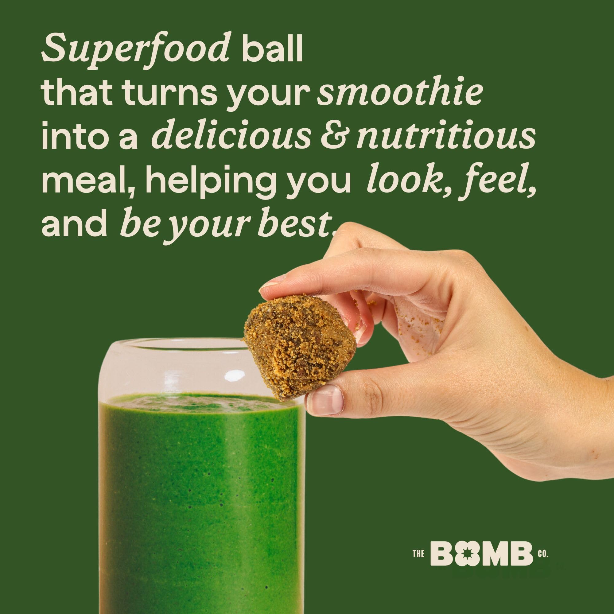 Blender Bombs by The Bomb Co - Glow Better & Peanut Butter Smoothie Boost | High Fiber Superfood Mix with Hemp, Flax & Chia Seeds | 20 Servings | Perfect for Post-Workout Recovery & Healthy Breakfast Smoothies