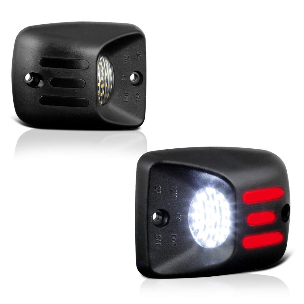 VIPMOTOZ Red OLED Neon Tube & Pure White SMD LED License Plate Light Assembly - Replacement for 1995-2004 Toyota Tacoma Pickup Truck - Enhanced Visibility & Style Upgrade for Night Driving & Custom Car Mods