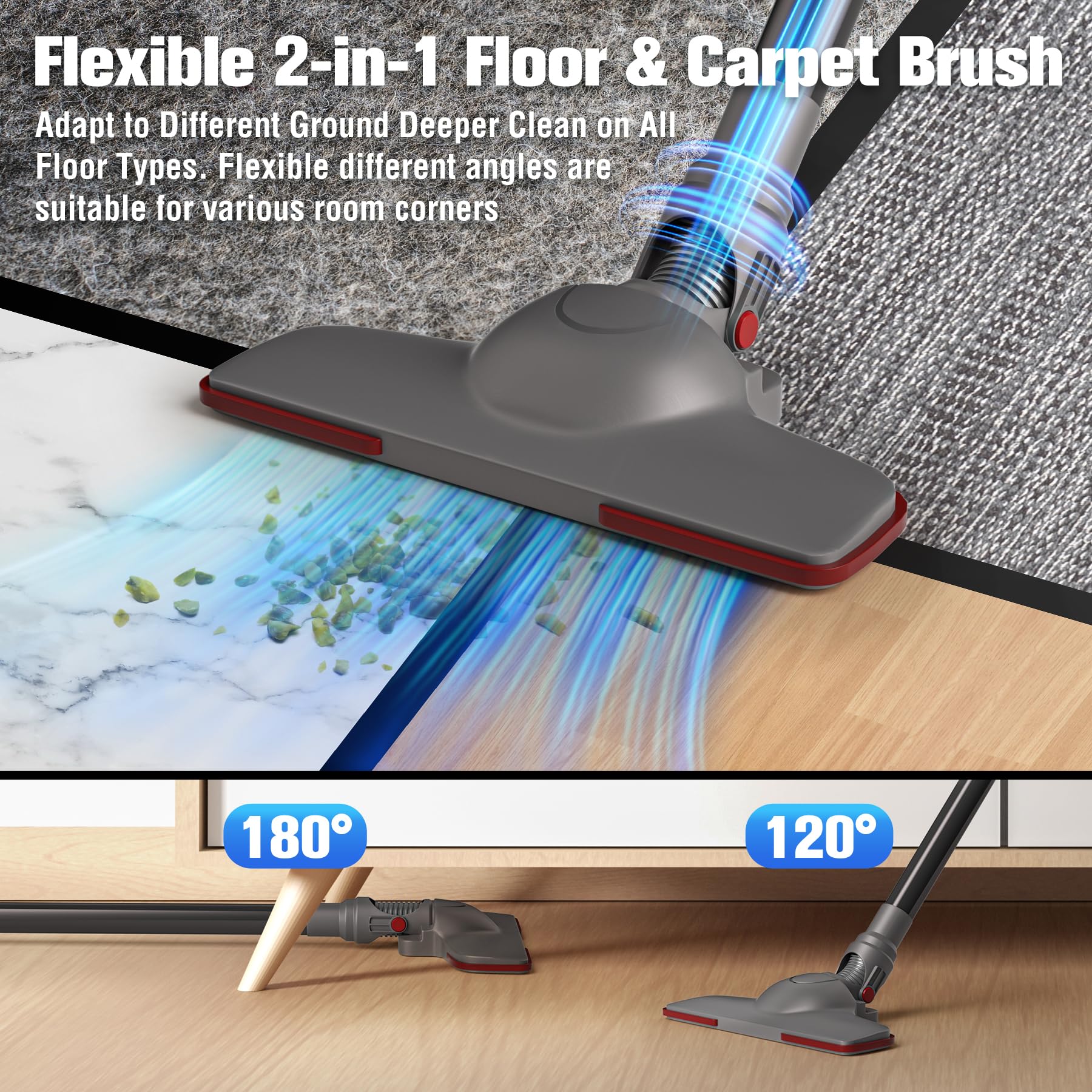 9-in-1 Cordless Vacuum Cleaner with 30000Pa Powerful Suction & 600W Brushless Motor - Lightweight Stick Vacuum for Pet Hair, Carpet, Hard Floor Cleaning - Perfect for Home, Car, and Office Use