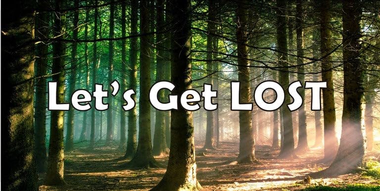 Custom 'Let's Get Lost' Forest Scene Car License Plate - Perfect for Road Trips & Outdoor Adventures