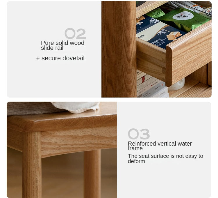 Solid Oak Wood Modern Coffee Table - Stylish & Durable Living Room Furniture for Home Decor & Entertaining