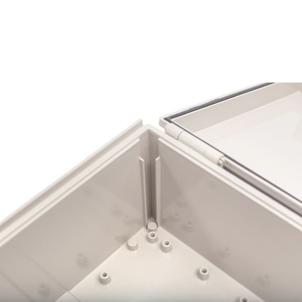 Boxco Q Series 11.81 x 11.81 x 6.30 Inches (300 x 300 x 160mm) Waterproof Plastic Enclosure - IP67 & IK08 Rated ABS Case with Transparent Cover, Hinged Lid & Secure Latch - Ideal for Outdoor Electronics, DIY Projects & Industrial Equipment Protection