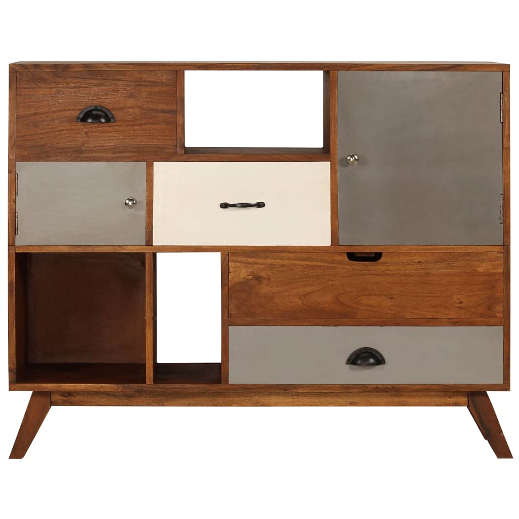 Estink Sideboard - 45.3x13.8x33.9 Inch Modern Entryway Cabinet with 4 Drawers & 2 Storage Cabinets, Solid Wood TV Stand for Living Room, Hallway & Bedroom Organization