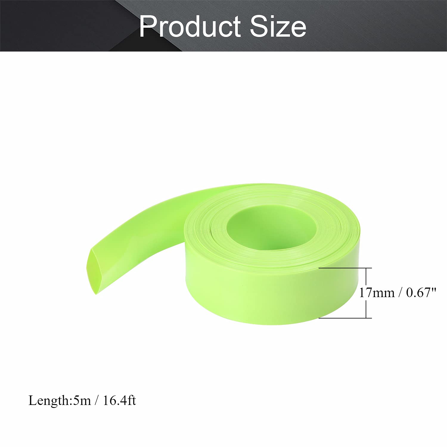 Othmro 16.4Ft Heat Shrink Tubing Kit - 0.67inch Width PVC Insulation Shrink Wrap for Cables, Wires & Electronics - Industrial Grade Battery Cable Protector for AAA Power Supply (Green) | Perfect for DIY Repairs, Automotive Wiring & Electrical Projects