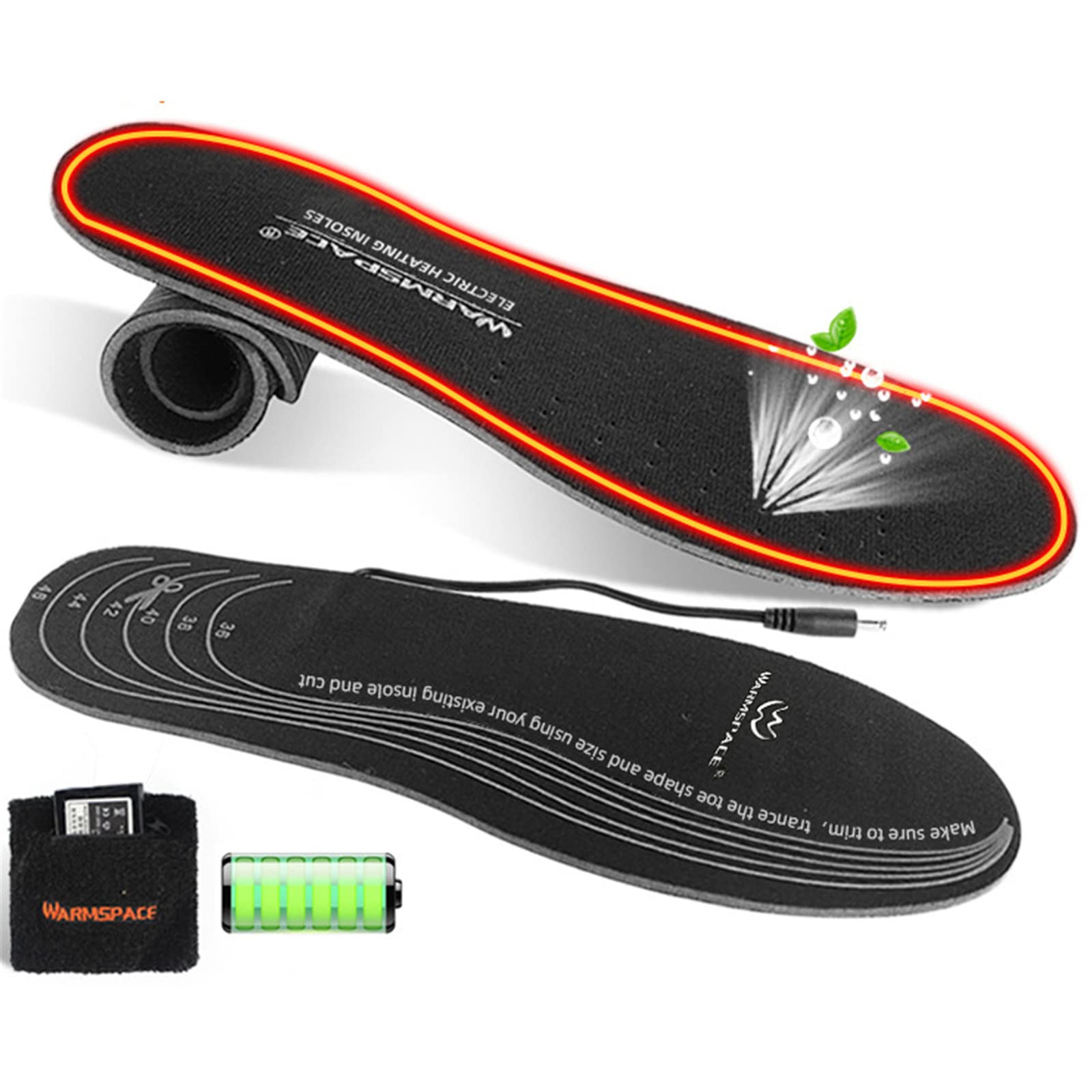 USB Rechargeable Heated Insoles - Waterproof & Washable Foot Warmers for Men & Women - Perfect for Winter Hiking, Skiing & Outdoor Activities