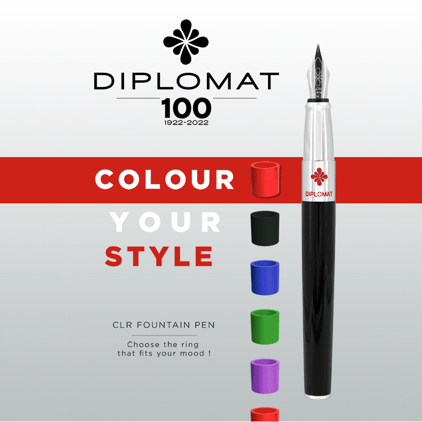 Diplomat CLR Fountain Pen - Premium Stainless Steel Nib, Elegant Design for Smooth Writing - Perfect for Calligraphy, Note Taking & Gift Giving