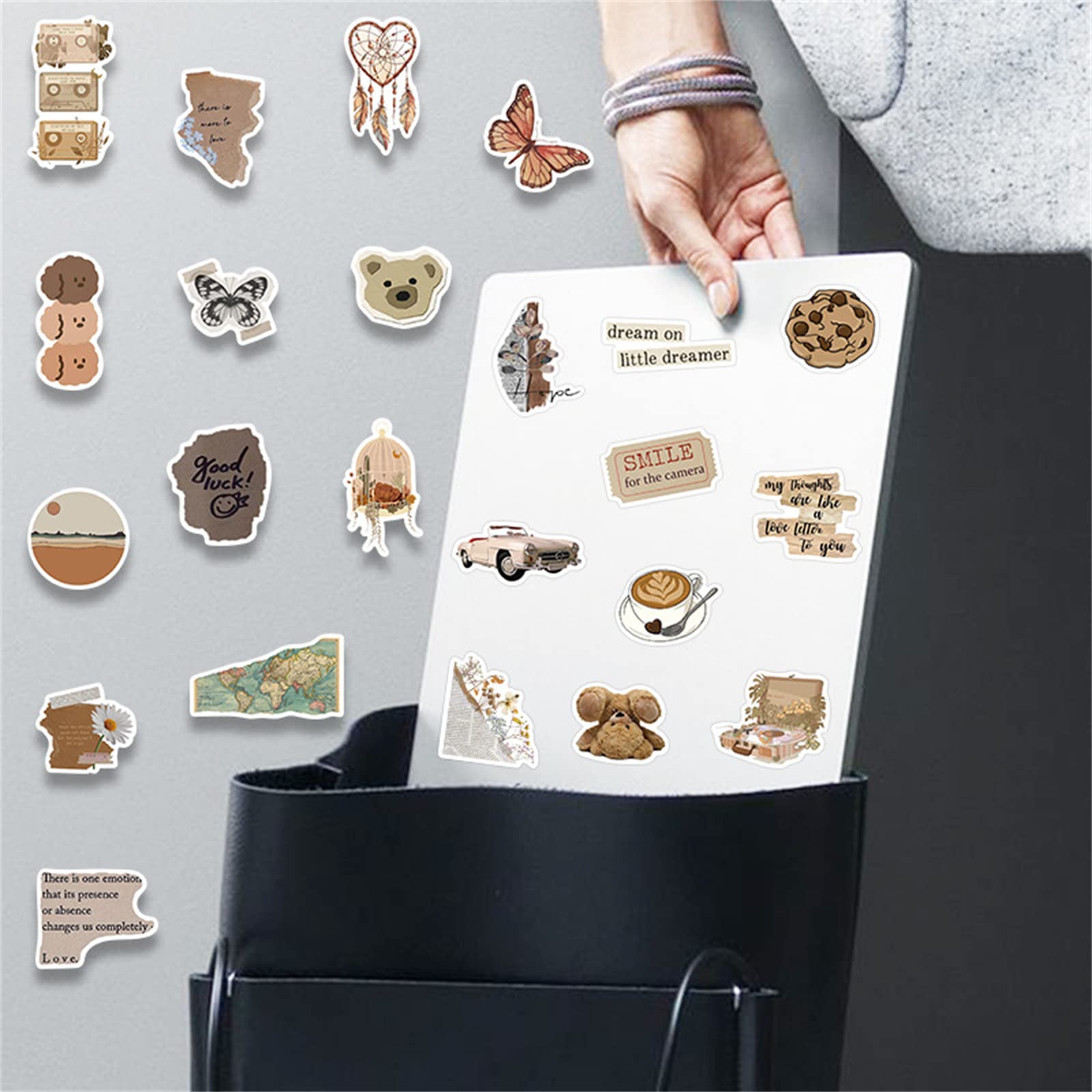 112PCS Vintage Aesthetic Stickers Pack - Boho Scrapbook Stickers for Journaling, Laptop, Water Bottle & DIY Crafts - Cute Vinyl Stickers for Teens and Adults