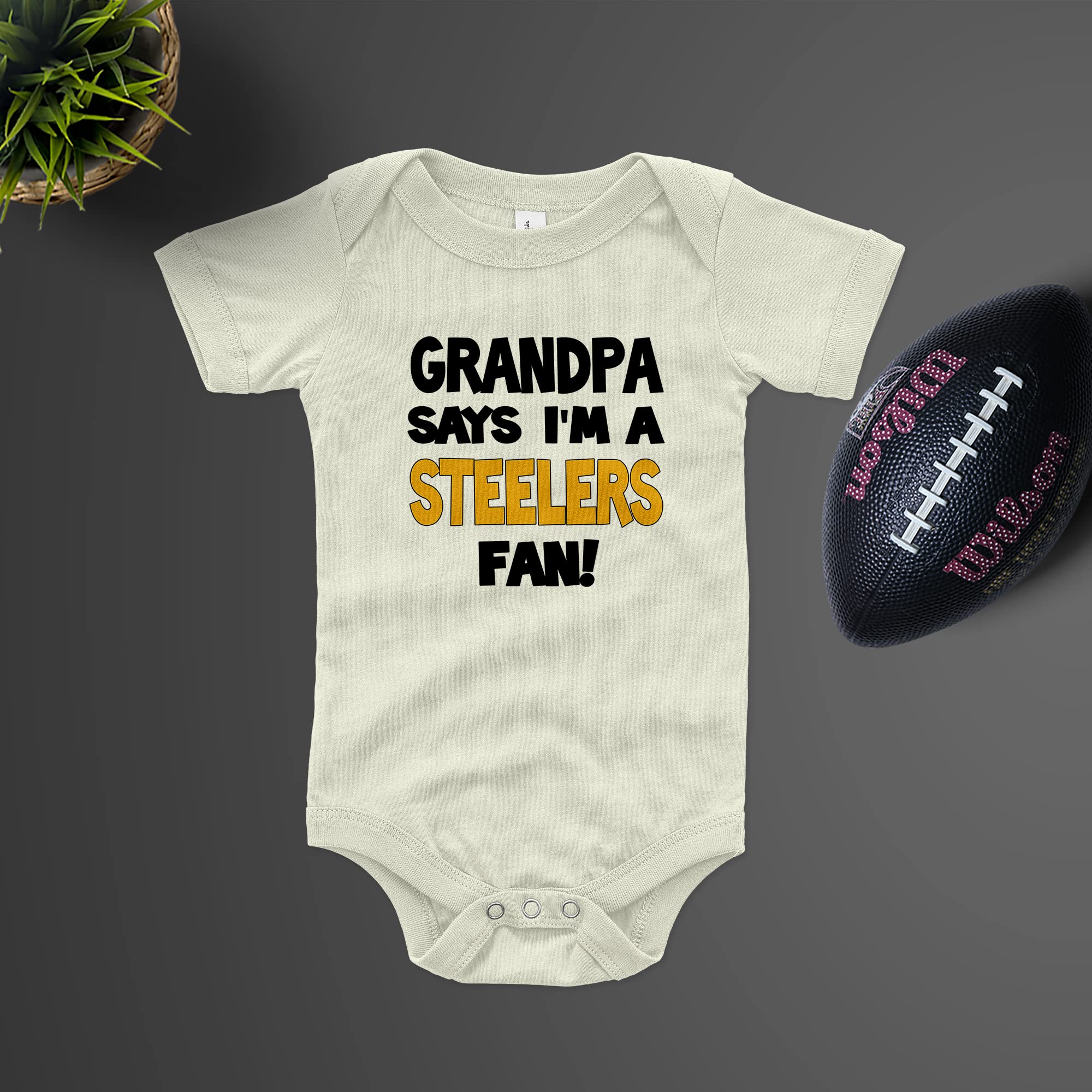 Baby Steelers Fan Bodysuit - Grandpa's Gift for Football Games