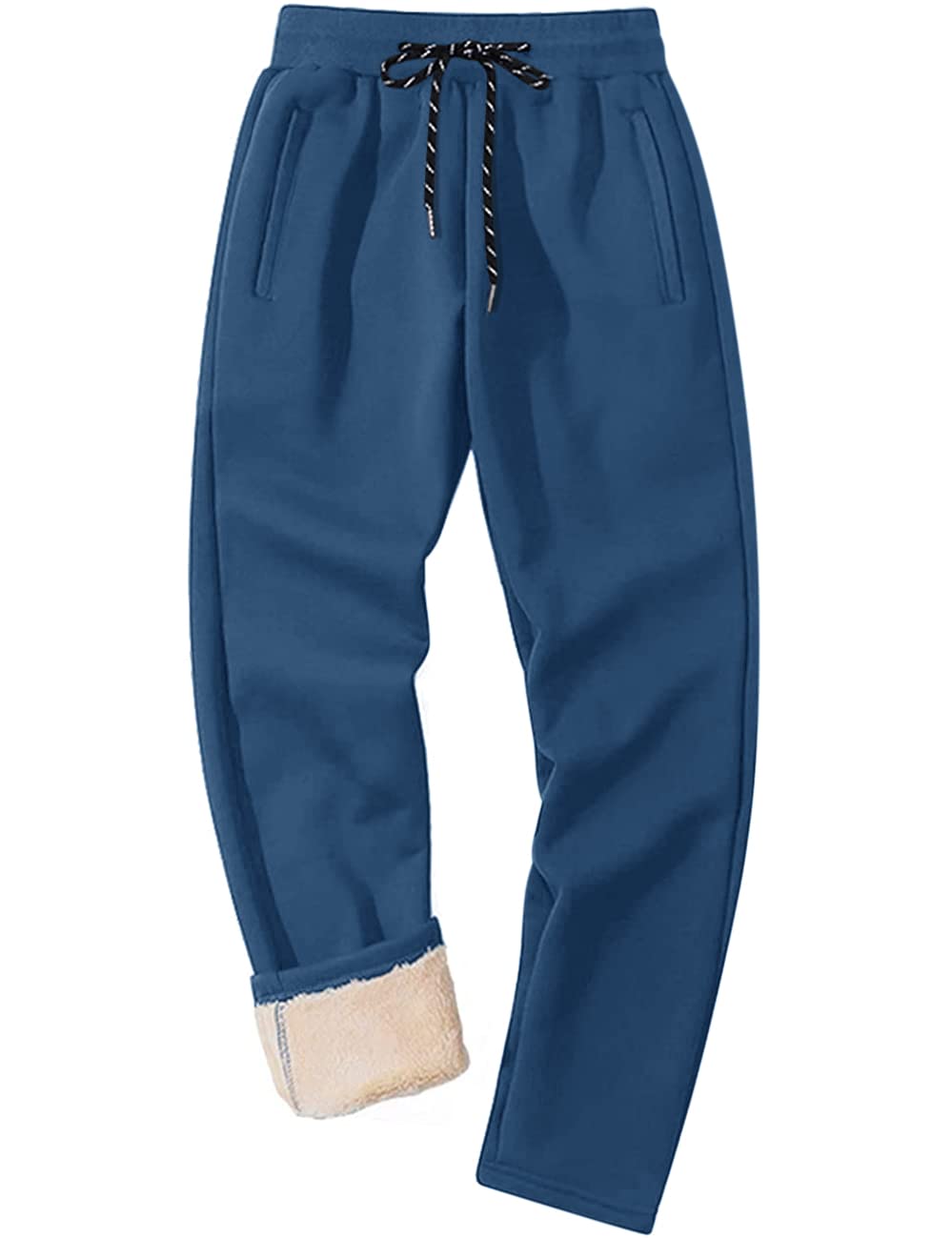FASKUNOIE Men's Winter Fleece Pants - Heavyweight Sherpa Lined Sweatpants for Running & Jogging with Pockets | Warm Thermal Workout Pants for Outdoor Activities, Gym & Casual Wear