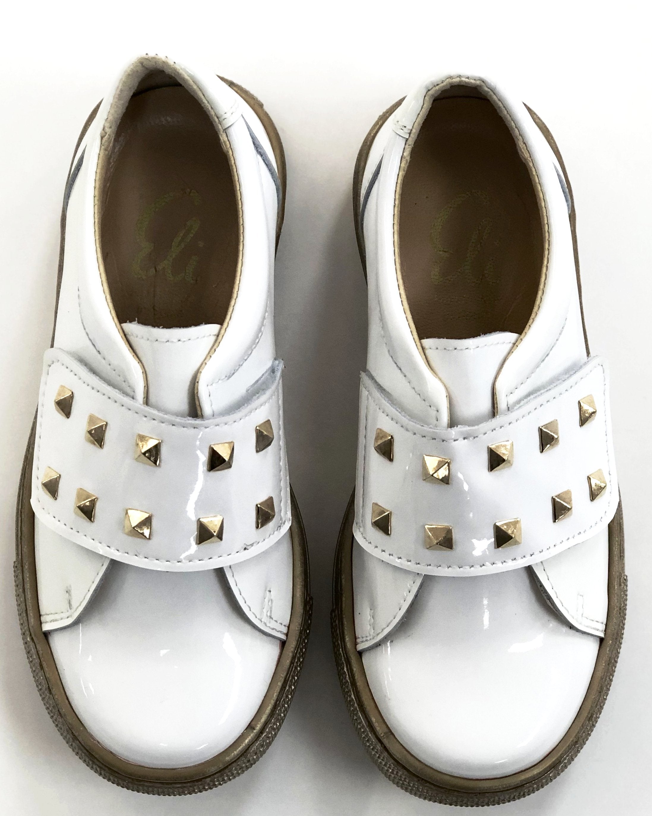 White Stud Velcro Sneakers for Women - Comfortable Casual Shoes for Walking, Running & Everyday Wear