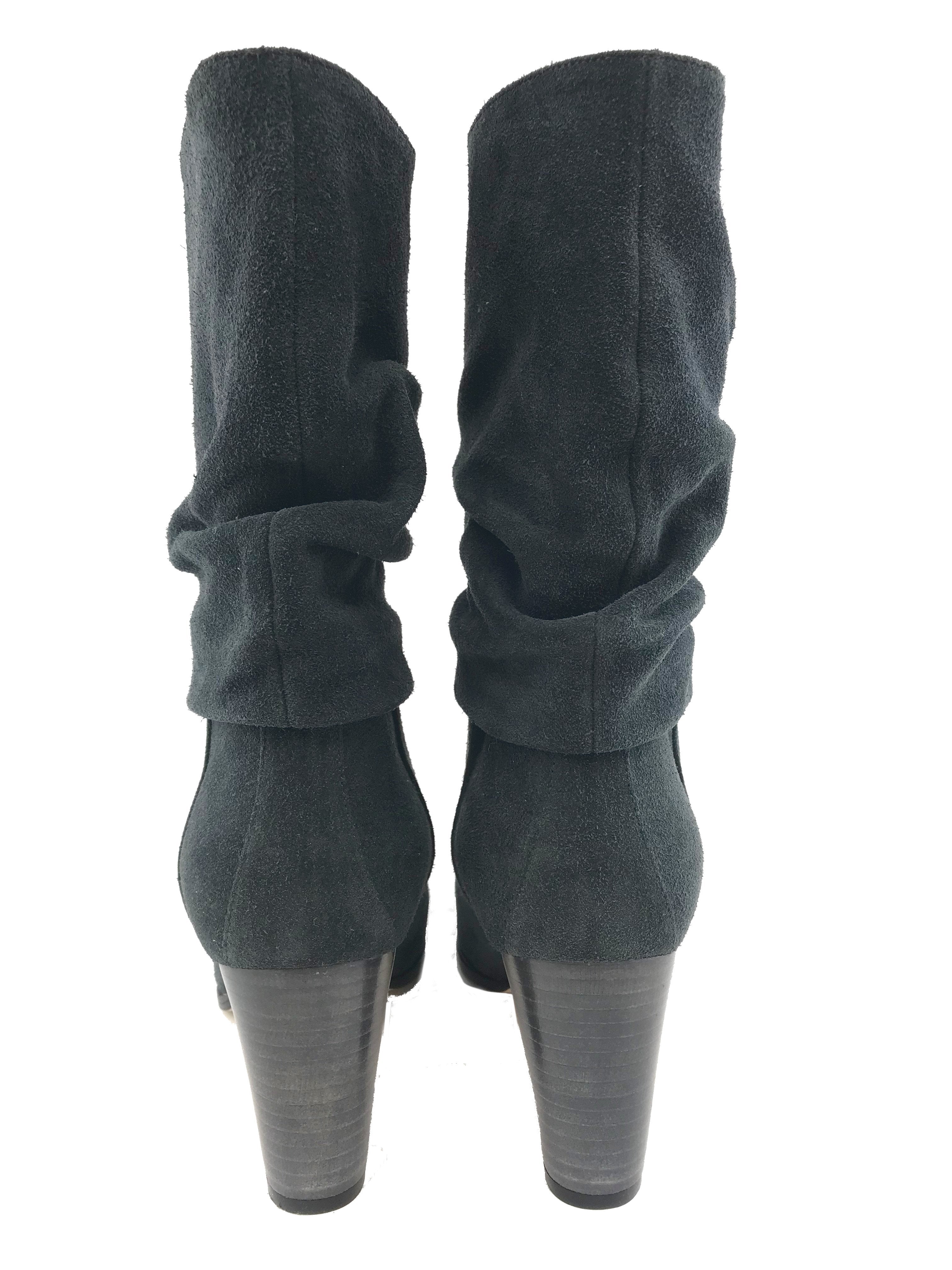 Manolo Blahnik Knight Ruched Suede Boots Women Size 9.5 - Luxury Ankle Boots for Fall Winter Fashion, Perfect for Office, Party & Night Out