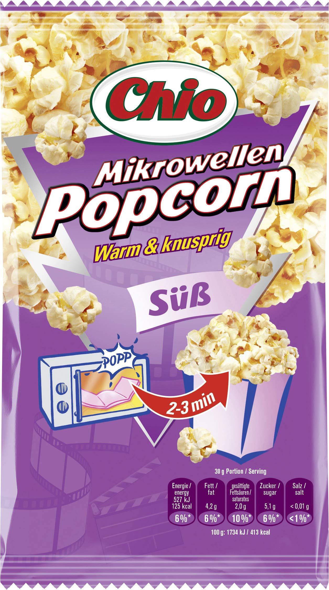 Chio Microwave Popcorn, 100g - Quick & Easy Snack for Movie Nights, Office Breaks & Family Gatherings