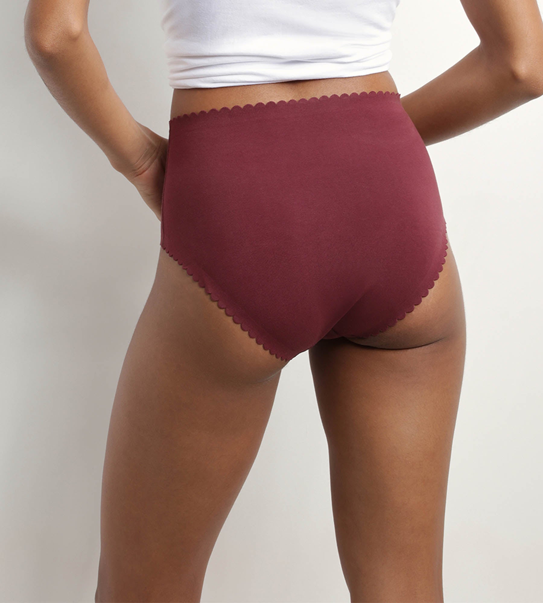 2 Pack High Waist Cotton Stretch Underwear - Rose Ruby Body Touch Easy | Comfortable Everyday Wear for Women