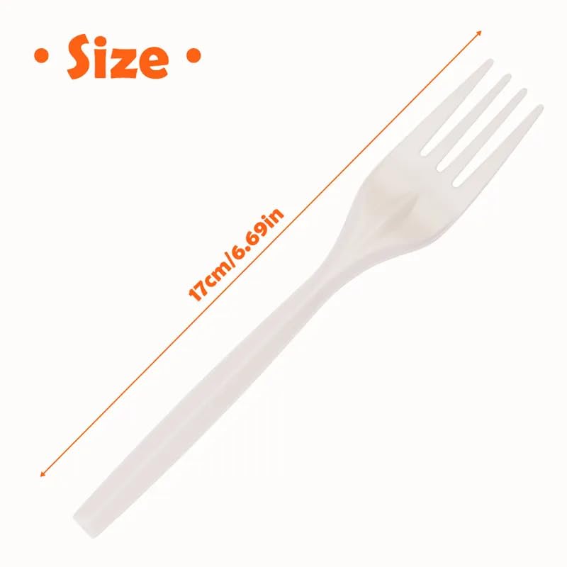 100% Eco-Friendly Compostable Forks - 50 Large Disposable Cornstarch Utensils (6.7 Inch) | Durable, Heat-Resistant Plastic Fork Alternative | Perfect for Parties, Picnics & Outdoor Events