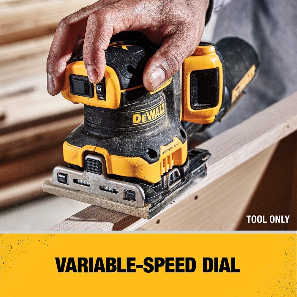 DEWALT 20V MAX XR Cordless Palm Sander with Variable Speed, 1/4-Inch Sheet, 3-Ah Battery & Charger Kit (DCW200B & DCB23C) - Perfect for Woodworking, Sanding Furniture, DIY Projects & Home Renovations