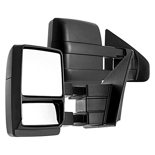 Xtune Telescoping Mirrors (MIR-FF15004-MA-SET) - Adjustable Car Side Mirror Extenders for Trucks & SUVs - Enhance Visibility & Safety While Driving, Parking & Towing