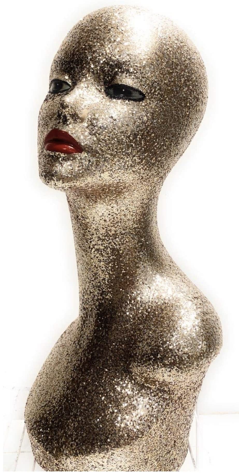 Professional Silver Mannequin Head for Hairstyling & Wig Display - Perfect for Salon, Barber Shop, Cosmetology Training & Home Practice