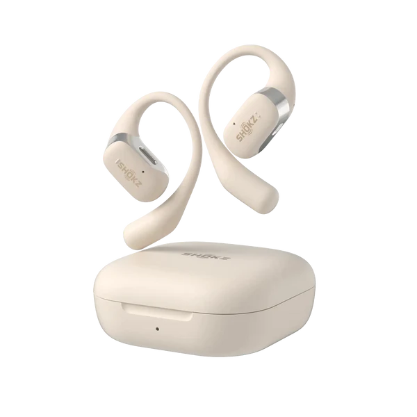 Openfit Beige Wireless Headphones - Bluetooth 5.0, 30H Playtime, Noise Cancelling for Gym, Running, Work & Travel