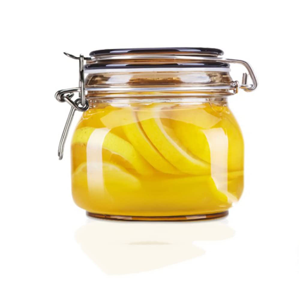 Clear Glass Wide Mouth Jars with Airtight Lids & Bands - 16oz Mason Jars for Canning, Food Storage, DIY Crafts & Home Organization