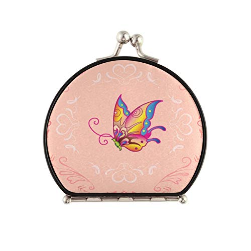 Cute Cartoon Butterfly Compact Travel Mirror - Foldable Pocket Makeup Mirror for Women & Girls, Perfect for Handbag, Purse & Travel (Ideal for Home, Office & On-the-Go Touch Ups)