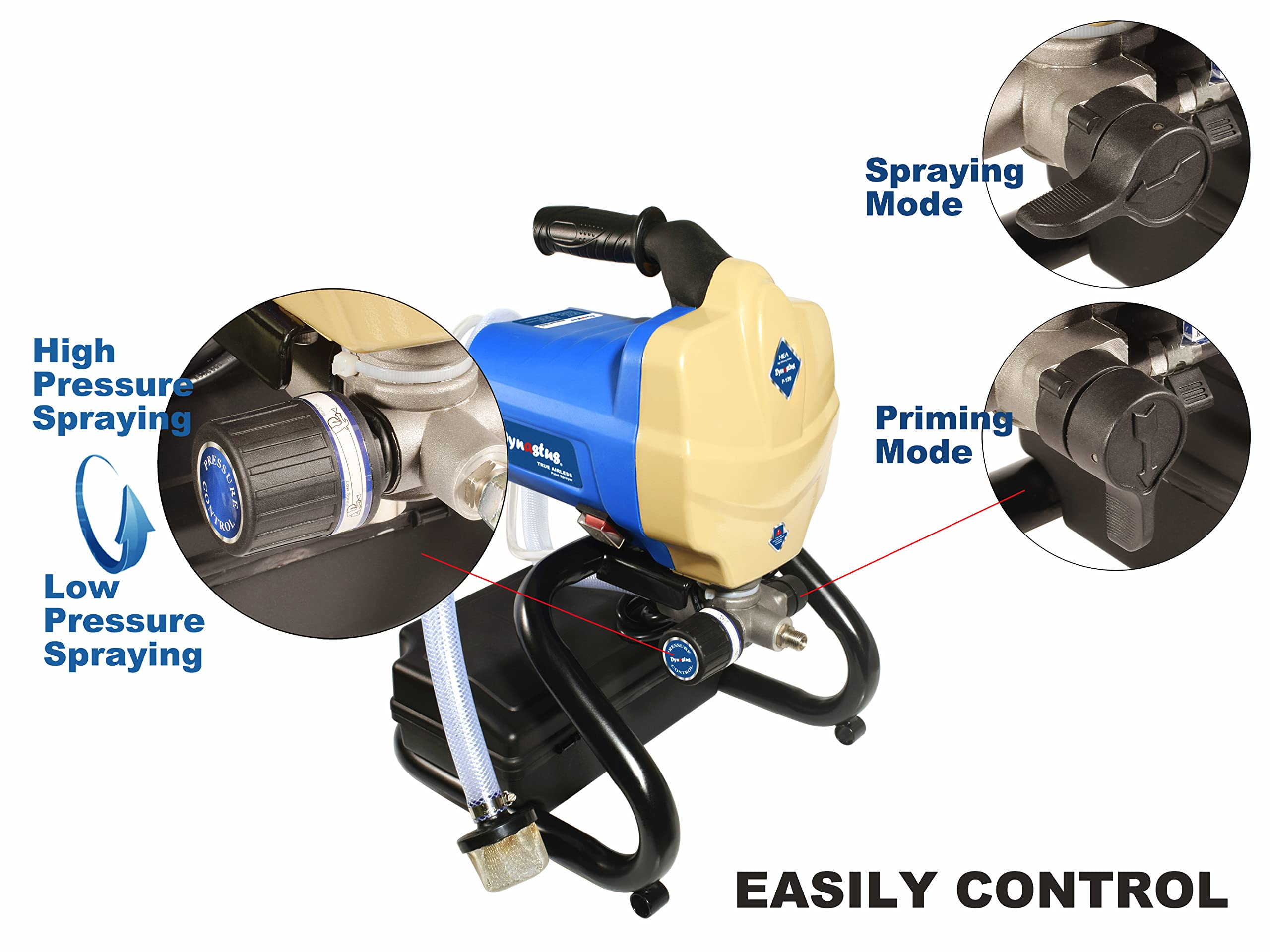 Dynastus 3000PSI Electric Airless Paint Sprayer - 7/8HP High Pressure Stand Sprayer for Home & Professional Painting Projects | Perfect for Walls, Fences, Furniture & DIY Renovations