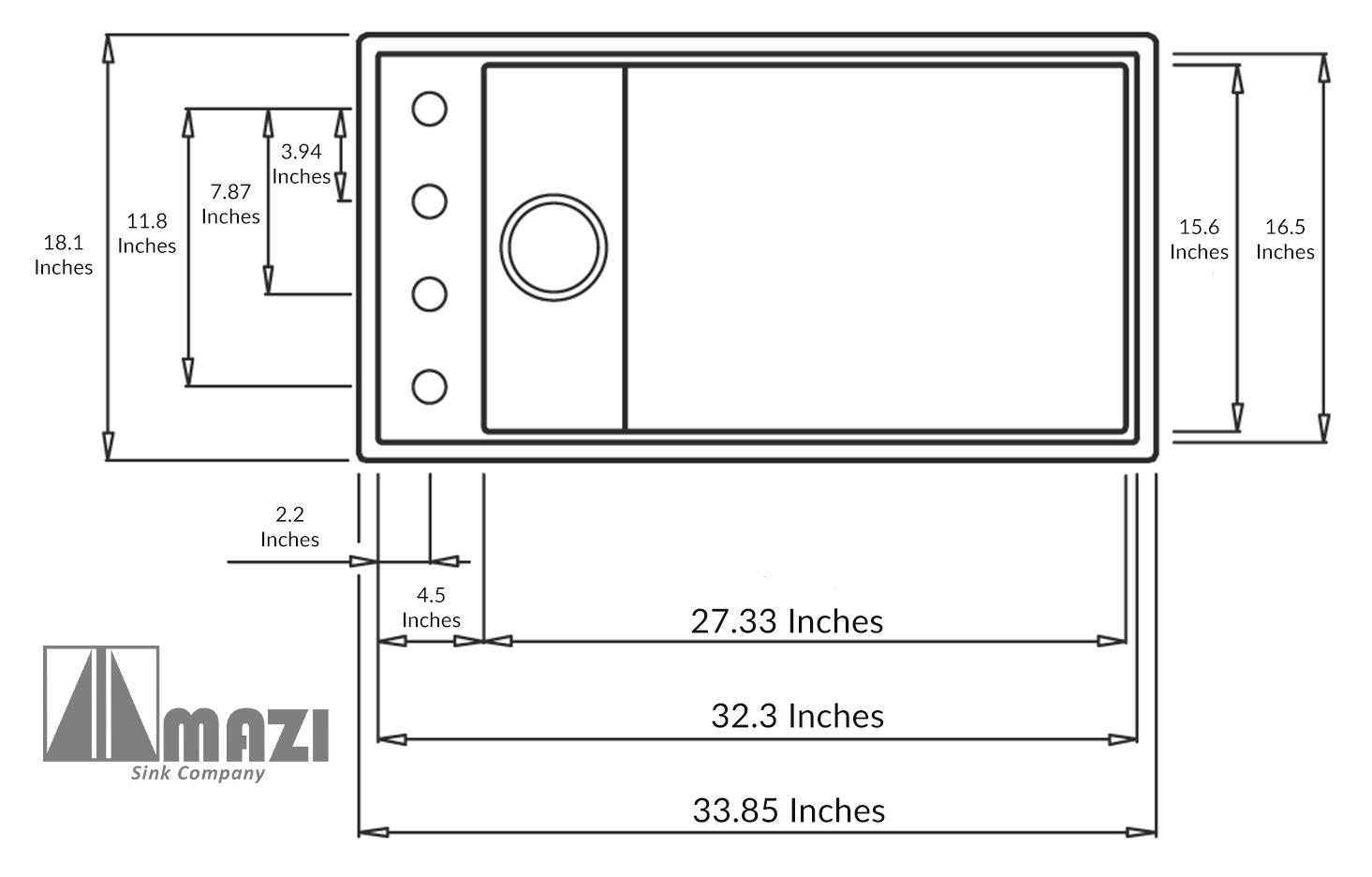 Premium Luxury Sink Dialogo 360° Workstation - Modern Bathroom Vanity with Touchless Faucet for Spa, Salon & Luxury Home Decor