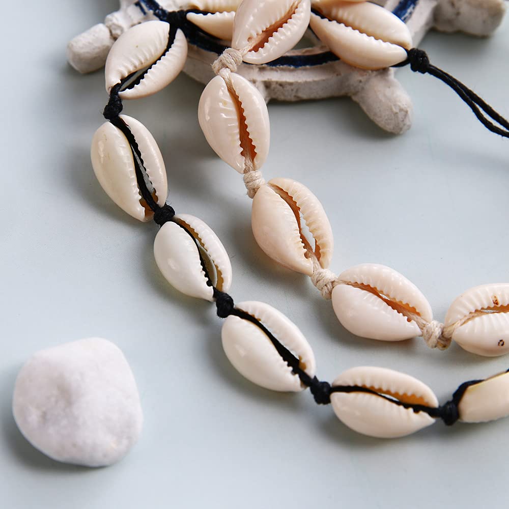 6-Piece Women's Boho Beach Anklet Set - Adjustable Shell & Cowrie Seashell Ankle Bracelets for Summer, Surfing & Vacation Jewelry | Perfect for Beach Parties, Tropical Getaways and Festival Fashion