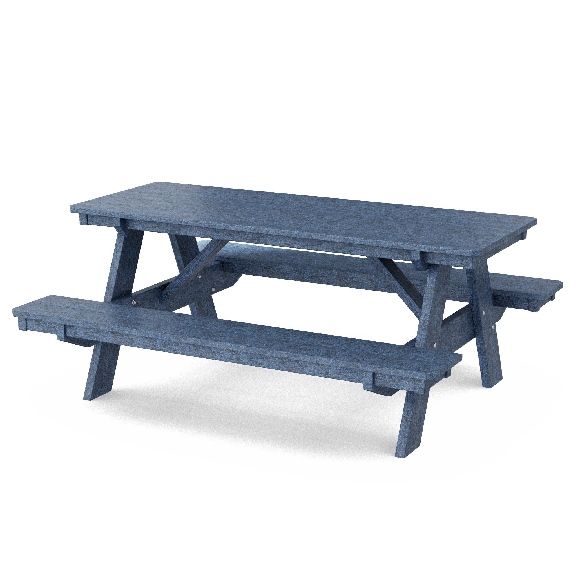 Heritage 72 Inch Outdoor Picnic Table with Attached Benches - Durable All-Weather Patio Furniture for Backyard, Garden, and Park Gatherings