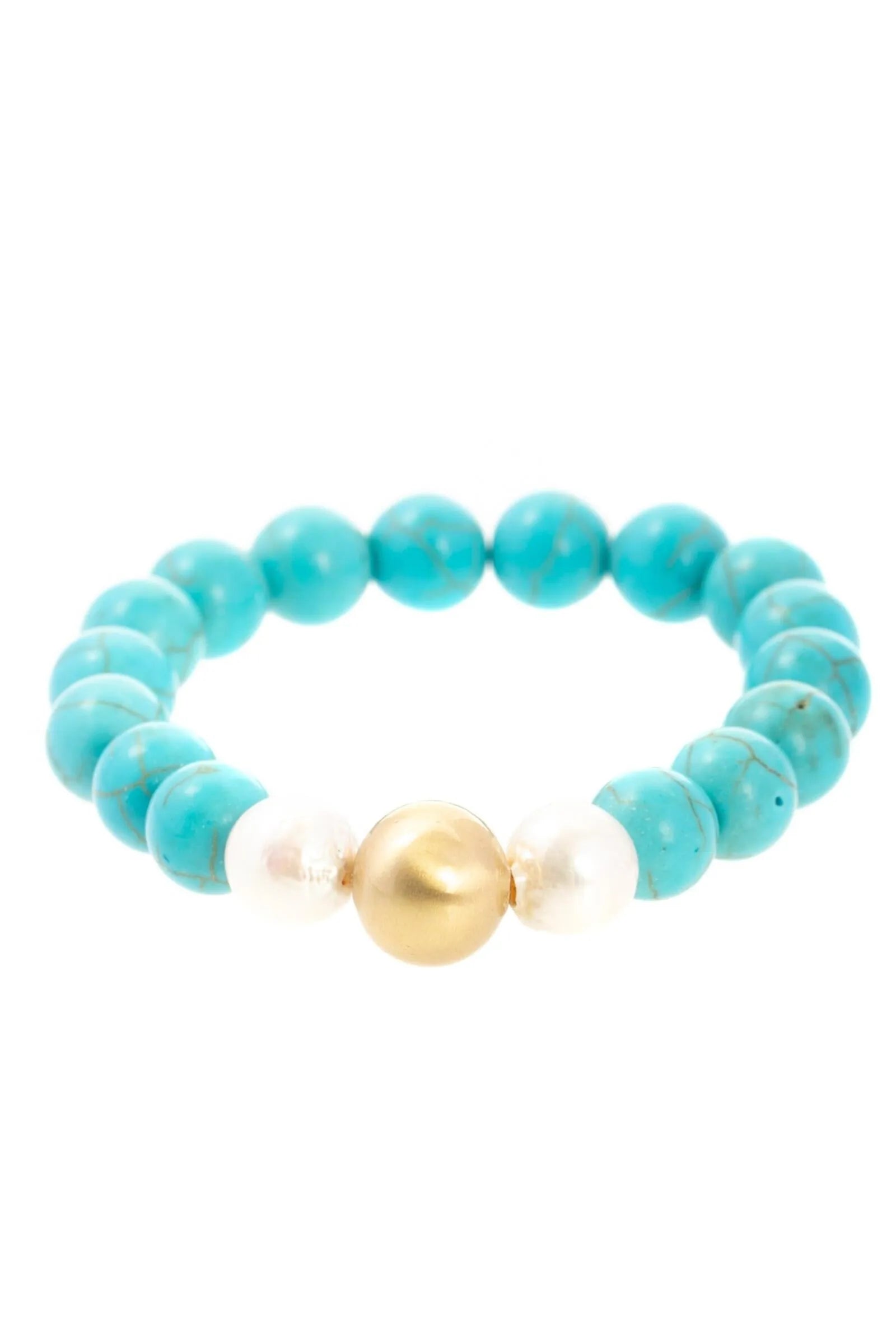 Pearl Stone Stretch Bracelet Set for Women - Natural Gemstone Beaded Elastic Bracelets - Boho Chic Jewelry for Everyday Wear, Yoga & Meditation