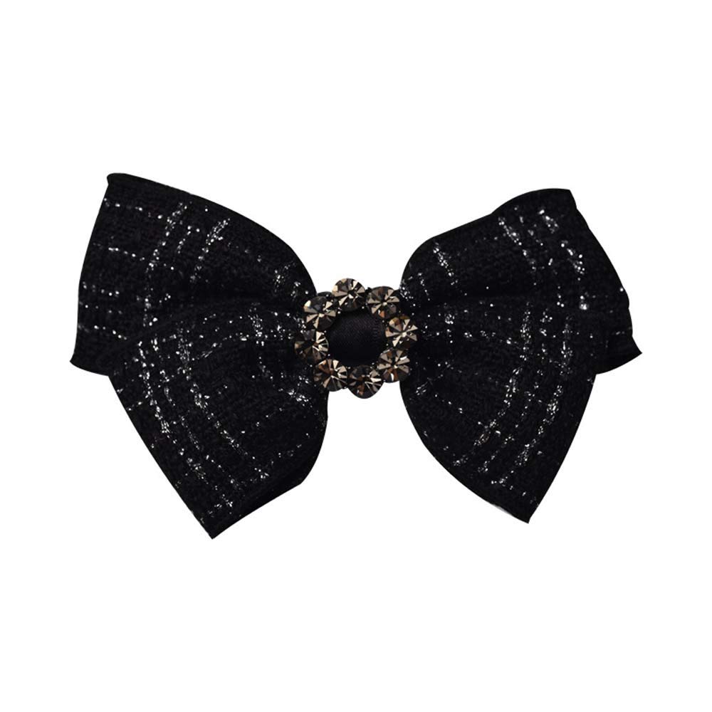 Korean Bowknot Hair Clips for Women - Elegant Diamond Spring Hairpins, Barrette Ponytail Holders - Perfect for Daily Wear, Parties, Weddings and Special Occasions (Size D)