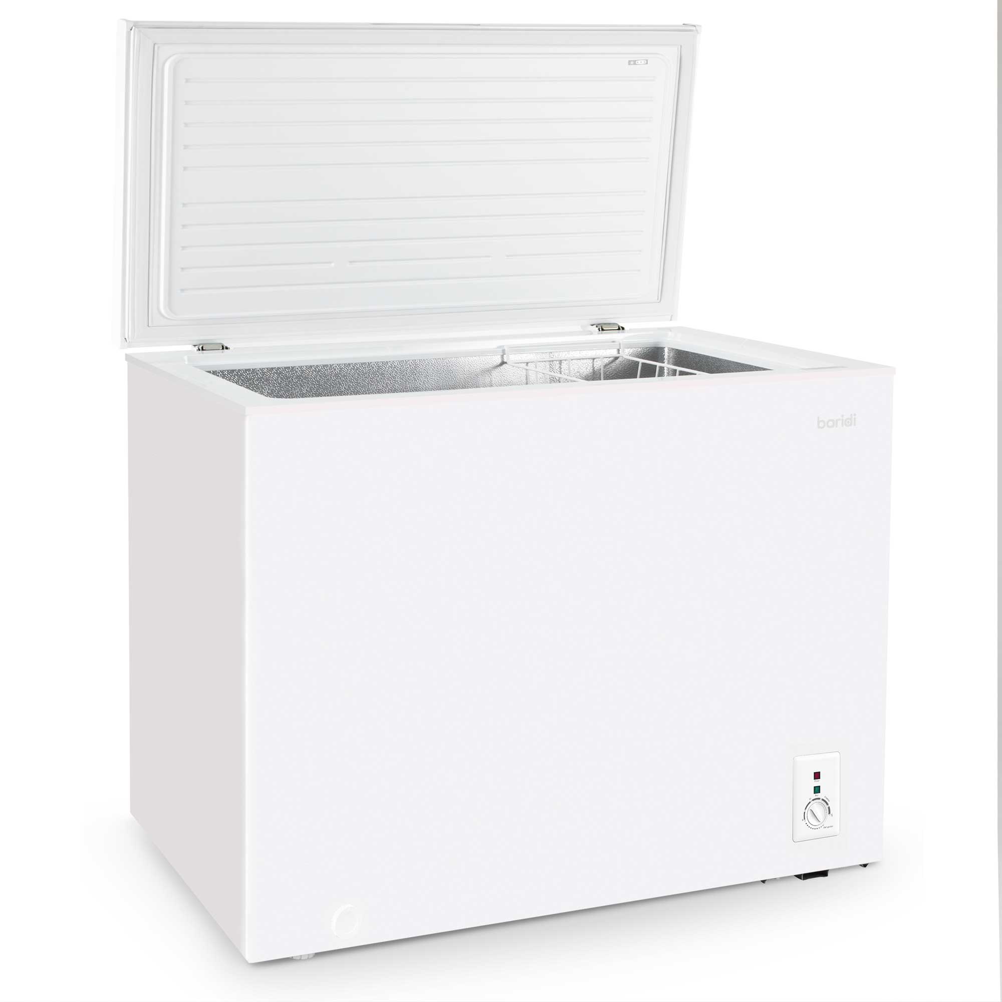 Baridi 7.0 Cu Ft Freestanding Chest Freezer - 199L Energy Efficient Deep Freezer with Adjustable Thermostat, Perfect for Garage, Basement & Outdoor Use - White (Model DH111) - Ideal for Bulk Food Storage, Meal Prep & Home Organization