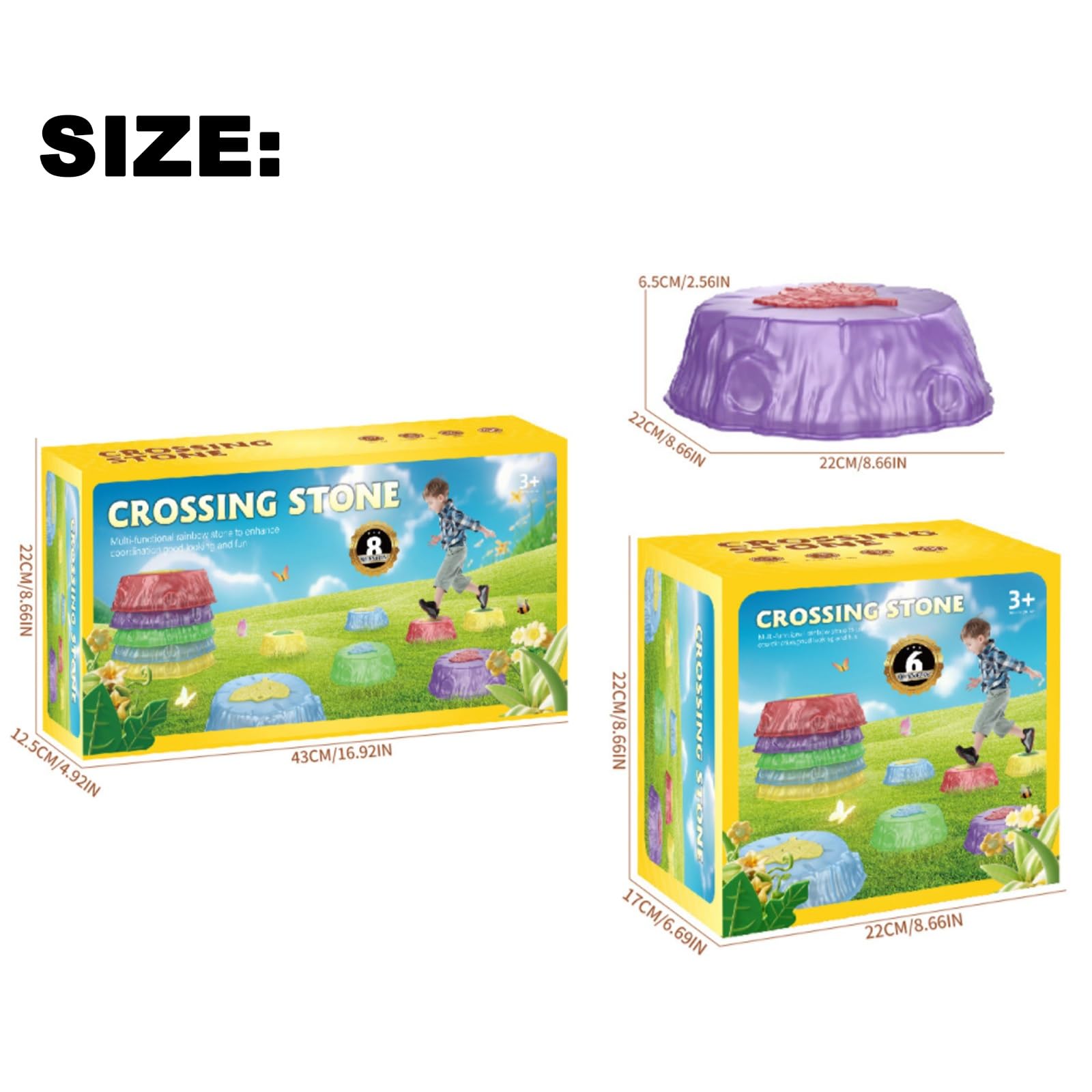 Light Up Musical Stepping Stones for Kids - Non-Slip Balance Stones with Jumping Pods | Indoor/Outdoor Toddler Toys for Sensory Play & Motor Skills Development | Perfect for Playrooms, Backyards & Preschool Activities