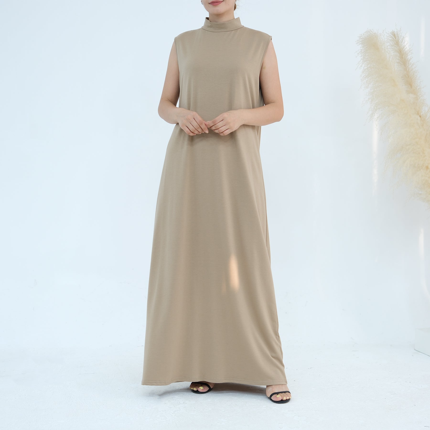 Jojo 3-Piece Modal Abaya Set in Beige - Premium Comfort Prayer Dress for Women - Perfect for Ramadan, Eid & Islamic Occasions