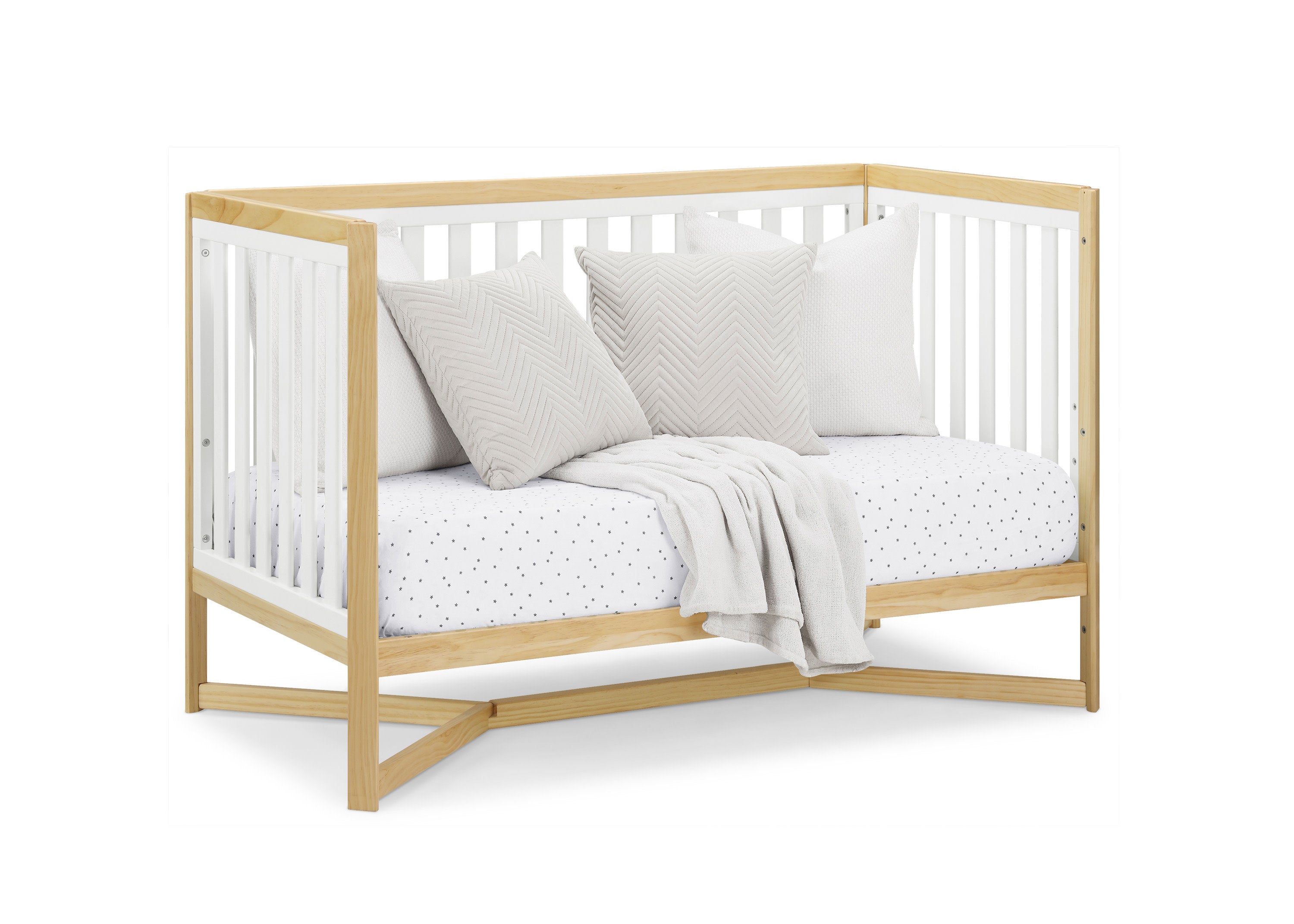 Tribeca 4-in-1 Convertible Baby Crib - White Nursery Furniture for Newborn to Toddler Bed - Perfect for Modern Nursery Rooms & Daycare Centers